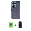 MARSİLYAN™- Redmi Note 13 Pro 4G Kılıf Siluet Işık Serisi - Siyah 6D Antistatik Mat Seramik Hayalet Nano Ekran Koruyucu + Raze Metal Kamera Lens - GS