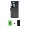 MARSİLYAN™- Redmi Note 13 Pro 4G Kılıf Siluet Işık Serisi - Siyah 6D Antistatik Mat Seramik Hayalet Nano Ekran Koruyucu + Raze Metal Kamera Lens - GS