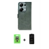 MARSİLYAN™- Redmi Note 13 Pro 4G Kılıf Siluet Işık Serisi - Siyah 6D Antistatik Mat Seramik Hayalet Nano Ekran Koruyucu + Raze Metal Kamera Lens - GS