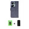 MARSİLYAN™- Redmi Note 13 Pro 4G Kılıf Siluet Işık Serisi - Siyah 6D Antistatik Mat Seramik Hayalet Nano Ekran Koruyucu + Raze Metal Kamera Lens - SH