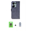 MARSİLYAN™- Redmi Note 13 Pro 4G Kılıf Siluet Işık Serisi - Siyah Joko Magic 5D Cam + Gümüş Raze Metal Kamera Lens