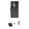 MARSİLYAN™- Redmi Note 13 Pro 4G Kılıf Siluet Işık Serisi - Siyah Joko Magic 5D Cam + Kamera Lens Koruma Cam - SF