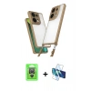 MARSİLYAN™- Redmi Note 13 Pro 4G Kılıf Ufuk Klasik - Siyah 3D Antistatik Cam Ekran Koruyucu + Raze Metal Kamera Lens - GS