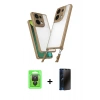 MARSİLYAN™- Redmi Note 13 Pro 4G Kılıf Ufuk Klasik - Siyah 3D Antistatik Hayalet Cam Ekran Koruyucu + Raze Metal Kamera Lens - SH