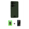 MARSİLYAN™- Redmi Note 13 Pro 4G Kılıf Vadi Çizgi Prime - Siyah 3D Antistatik Hayalet Cam Ekran Koruyucu + Raze Metal Kamera Lens - SH