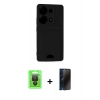MARSİLYAN™- Redmi Note 13 Pro 4G Kılıf Vadi Çizgi Prime - Siyah 3D Antistatik Hayalet Cam Ekran Koruyucu + Raze Metal Kamera Lens - SH