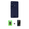 MARSİLYAN™- Redmi Note 13 Pro 4G Kılıf Vadi Çizgi Prime - Siyah 3D Antistatik Hayalet Cam Ekran Koruyucu + Raze Metal Kamera Lens - SH