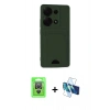 MARSİLYAN™- Redmi Note 13 Pro 4G Kılıf Vadi Çizgi Prime - Siyah 3D Antistatik Seramik Nano Ekran Koruyucu + Raze Metal Kamera Lens - GS