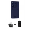 MARSİLYAN™- Redmi Note 13 Pro 4G Kılıf Vadi Çizgi Prime - Siyah 6D Antistatik Mat Seramik Hayalet Nano Ekran Koruyucu + Kamera Lens Koruma Cam - SF