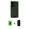 MARSİLYAN™- Redmi Note 13 Pro 4G Kılıf Vadi Çizgi Prime - Siyah 6D Antistatik Mat Seramik Hayalet Nano Ekran Koruyucu + Raze Metal Kamera Lens - SH