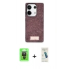 MARSİLYAN™- Redmi Note 13 Pro 4G Kılıf Vadi Klasik Serisi - Şeffaf Pasifik Cam Ekran Koruyucu + Siyah Raze Metal Kamera Lens