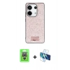 MARSİLYAN™- Redmi Note 13 Pro 4G Kılıf Vadi Klasik Serisi - Siyah 3D Antistatik Cam Ekran Koruyucu + Raze Metal Kamera Lens - GS