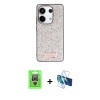 MARSİLYAN™- Redmi Note 13 Pro 4G Kılıf Vadi Klasik Serisi - Siyah 3D Antistatik Cam Ekran Koruyucu + Raze Metal Kamera Lens - GS