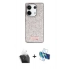 MARSİLYAN™- Redmi Note 13 Pro 4G Kılıf Vadi Klasik Serisi - Siyah 3D Antistatik Seramik Nano Ekran Koruyucu + Kamera Lens Koruma Cam - SF