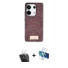 MARSİLYAN™- Redmi Note 13 Pro 4G Kılıf Vadi Klasik Serisi - Siyah 3D Antistatik Seramik Nano Ekran Koruyucu + Kamera Lens Koruma Cam - SF