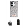 MARSİLYAN™- Redmi Note 13 Pro 4G Kılıf Vadi Klasik Serisi - Siyah 6D Antistatik Mat Seramik Hayalet Nano Ekran Koruyucu + Şeffaf Kamera Lens Koruma Cam