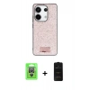 MARSİLYAN™- Redmi Note 13 Pro 4G Kılıf Vadi Klasik Serisi - Siyah 6D Antistatik Mat Seramik Hayalet Nano Ekran Koruyucu + Gümüş Raze Metal Kamera Lens