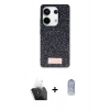 MARSİLYAN™- Redmi Note 13 Pro 4G Kılıf Vadi Klasik Serisi - Siyah Joko Magic 5D Cam + Kamera Lens Koruma Cam - SF