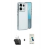 MARSİLYAN™- Redmi Note 13 Pro 4G Kılıf Vadi Minimal - Şeffaf Pasifik Cam Ekran Koruyucu + Kamera Lens Koruma Cam - SF