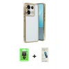 MARSİLYAN™- Redmi Note 13 Pro 4G Kılıf Vadi Minimal - Şeffaf Pasifik Cam Ekran Koruyucu + Raze Metal Kamera Lens - SH