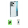 MARSİLYAN™- Redmi Note 13 Pro 4G Kılıf Vadi Minimal - Şeffaf Pasifik Cam Ekran Koruyucu + Raze Metal Kamera Lens - GS