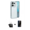 MARSİLYAN™- Redmi Note 13 Pro 4G Kılıf Vadi Minimal - Siyah 3D Antistatik Hayalet Cam Ekran Koruyucu + Kamera Lens Koruma Cam - SF