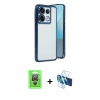 MARSİLYAN™- Redmi Note 13 Pro 4G Kılıf Vadi Minimal - Siyah 3D Antistatik Seramik Nano Ekran Koruyucu + Raze Metal Kamera Lens - GS