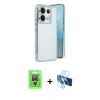 MARSİLYAN™- Redmi Note 13 Pro 4G Kılıf Vadi Minimal - Siyah 3D Antistatik Seramik Nano Ekran Koruyucu + Raze Metal Kamera Lens - GS