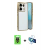 MARSİLYAN™- Redmi Note 13 Pro 4G Kılıf Vadi Minimal - Siyah 3D Antistatik Seramik Nano Ekran Koruyucu + Siyah Raze Metal Kamera Lens