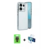 MARSİLYAN™- Redmi Note 13 Pro 4G Kılıf Vadi Minimal - Siyah 3D Antistatik Seramik Nano Ekran Koruyucu + Siyah Raze Metal Kamera Lens