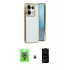 MARSİLYAN™- Redmi Note 13 Pro 4G Kılıf Vadi Minimal - Siyah 6D Antistatik Mat Seramik Hayalet Nano Ekran Koruyucu + Raze Metal Kamera Lens - GS