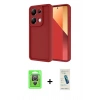 MARSİLYAN™- Redmi Note 13 Pro 4G Kılıf Yankı Yansıma Özel Seri - Şeffaf Pasifik Cam Ekran Koruyucu + Gümüş Raze Metal Kamera Lens