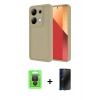 MARSİLYAN™- Redmi Note 13 Pro 4G Kılıf Yankı Yansıma Özel Seri - Siyah 3D Antistatik Hayalet Cam Ekran Koruyucu + Raze Metal Kamera Lens - SH