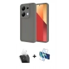 MARSİLYAN™- Redmi Note 13 Pro 4G Kılıf Yankı Yansıma Özel Seri - Siyah 3D Antistatik Seramik Nano Ekran Koruyucu + Kamera Lens Koruma Cam - SF