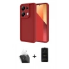 MARSİLYAN™- Redmi Note 13 Pro 4G Kılıf Yankı Yansıma Özel Seri - Siyah 6D Antistatik Mat Seramik Hayalet Nano Ekran Koruyucu + Kamera Lens Koruma Cam - SF