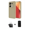 MARSİLYAN™- Redmi Note 13 Pro 4G Kılıf Yankı Yansıma Özel Seri - Siyah 6D Antistatik Mat Seramik Hayalet Nano Ekran Koruyucu + Kamera Lens Koruma Cam - SF