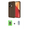 MARSİLYAN™- Redmi Note 13 Pro 4G Kılıf Yankı Yansıma Özel Seri - Siyah Joko Magic 5D Cam + Raze Metal Kamera Lens - GS