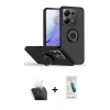 MARSİLYAN™- Redmi Note 13 Pro 4G Kılıf Yörünge Çizgi - Şeffaf Pasifik Cam Ekran Koruyucu + Kamera Lens Koruma Cam - SF