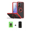 MARSİLYAN™- Redmi Note 13 Pro 4G Kılıf Yörünge Çizgi - Siyah 6D Antistatik Mat Seramik Hayalet Nano Ekran Koruyucu + Siyah Raze Metal Kamera Lens