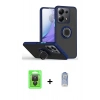 MARSİLYAN™- Redmi Note 13 Pro 4G Kılıf Yörünge Çizgi - Siyah Joko Magic 5D Cam + Raze Metal Kamera Lens - SH