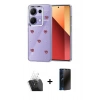 MARSİLYAN™- Redmi Note 13 Pro 4G Kılıf Yörünge Form - Siyah 3D Antistatik Hayalet Cam Ekran Koruyucu + Kamera Lens Koruma Cam - SF