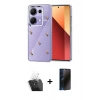 MARSİLYAN™- Redmi Note 13 Pro 4G Kılıf Yörünge Form - Siyah 3D Antistatik Hayalet Cam Ekran Koruyucu + Kamera Lens Koruma Cam - SF
