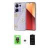 MARSİLYAN™- Redmi Note 13 Pro 4G Kılıf Yörünge Form - Siyah 6D Antistatik Mat Seramik Hayalet Nano Ekran Koruyucu + Raze Metal Kamera Lens - SH