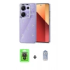 MARSİLYAN™- Redmi Note 13 Pro 4G Kılıf Yörünge Form - Siyah Joko Magic 5D Cam + Raze Metal Kamera Lens - SH