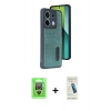 MARSİLYAN™- Redmi Note 13 Pro 4G Kılıf Yörünge Işık Serisi - Şeffaf Pasifik Cam Ekran Koruyucu + Raze Metal Kamera Lens - GS