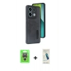 MARSİLYAN™- Redmi Note 13 Pro 4G Kılıf Yörünge Işık Serisi - Şeffaf Pasifik Cam Ekran Koruyucu + Raze Metal Kamera Lens - GS