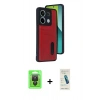 MARSİLYAN™- Redmi Note 13 Pro 4G Kılıf Yörünge Işık Serisi - Şeffaf Pasifik Cam Ekran Koruyucu + Raze Metal Kamera Lens - SH