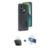 MARSİLYAN™- Redmi Note 13 Pro 4G Kılıf Yörünge Işık Serisi - Siyah 3D Antistatik Seramik Nano Ekran Koruyucu + Kamera Lens Koruma Cam - SF