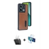 MARSİLYAN™- Redmi Note 13 Pro 4G Kılıf Yörünge Işık Serisi - Siyah 3D Antistatik Seramik Nano Ekran Koruyucu + Kamera Lens Koruma Cam - SF