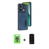 MARSİLYAN™- Redmi Note 13 Pro 4G Kılıf Yörünge Işık Serisi - Siyah 6D Antistatik Mat Seramik Hayalet Nano Ekran Koruyucu + Raze Metal Kamera Lens - GS